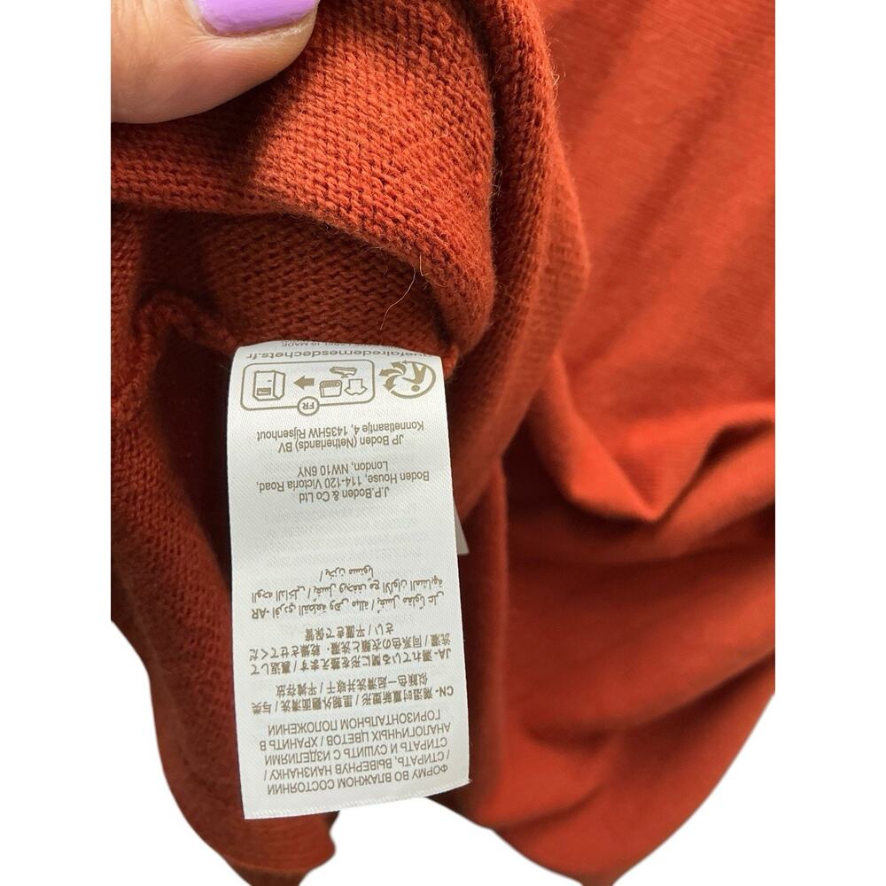 Boden Rust Orange Ribbed Knit Scoop Neck Midi Dress Womens US 12R - Picture 11 of 13